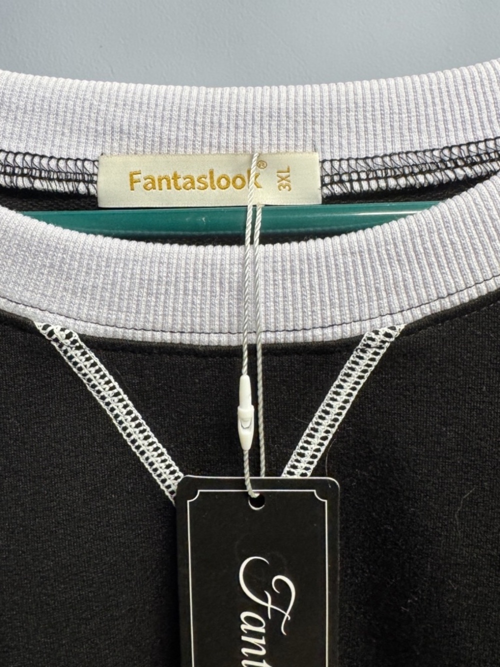 Fantaslook Oversized Colorblock Sweatshirt 3XL Black White NWT - Picture 5 of 14